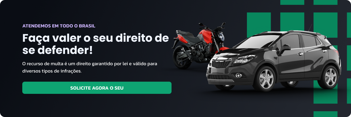 Banner com um carro e uma moto e no fundo a logo da MultasBR